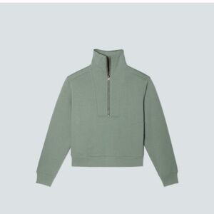 Everlane Track Half-Zip Sweatshirt light sage green xs